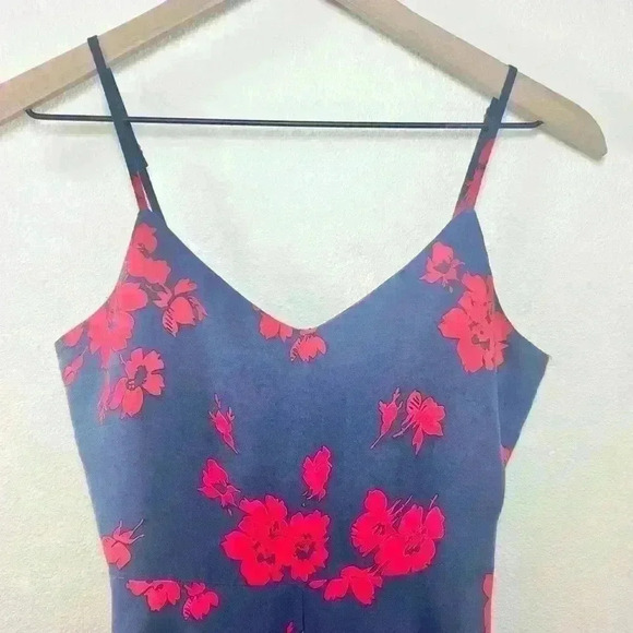 GAP | Women’s Navy Blue and Red Floral Dress | Size XS - Picture 4 of 14